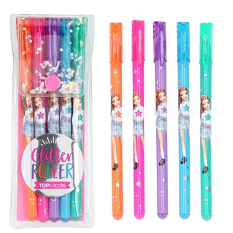 Dessin et coloriage enfant Top Model Set 5 Rollers Paillettes