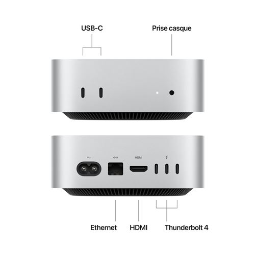 M4 Mac mini、16GB/256GB Apple Mac Mini M4 16 Go/256 Go (MU9D3FN/A) - Ordinateur Mac