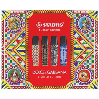 Coffret 4 Surligneurs STABILO BOSS ORIGINAL x D&G Edition limitée - 1