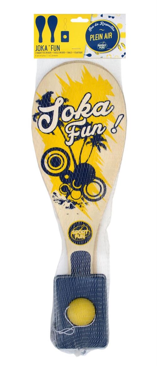 Set de 2 raquettes Sport and Fun Joka Fun avec balle et base lestée