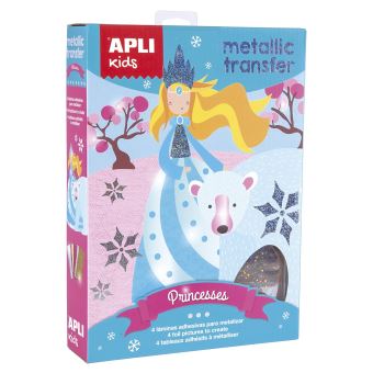 Kit créatif Tableaux adhésifs à métalliser Princesses Apli Kids - 1