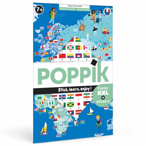 Jeu créatif Poppik Discovery Sticker Les Drapeaux du Monde