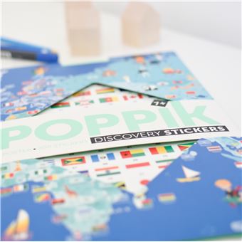 Jeu créatif Poppik Discovery Sticker Les Drapeaux du Monde