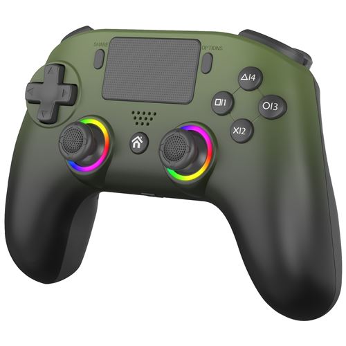 Manette sans fil Subsonic SA5716-3 Bluetooth LED Vert militaire pour PS5 et PC