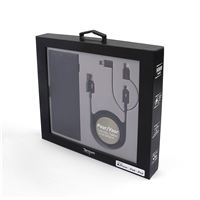 Coffret Temium Premium Powerbank 5 000 mAh + Câble renforcé 3 en 1 Noir