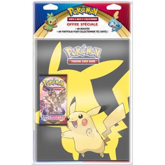 Pack cahier range-cartes et booster Pokémon Épée et Bouclier 1 Modèle aléatoire