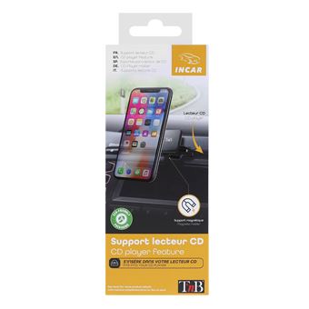 Support magnétique smartphone T'n'b pour lecteur CD voiture Noir