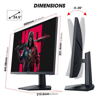 Ecran PC Gaming Koorui 25E3A 24,5" Full HD Gris