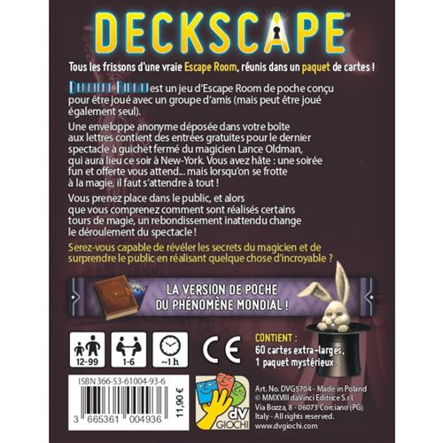 Lot De 4 Jeux De Société Deckscape - Escape Game En Boîte - Neufs