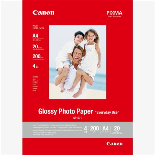 Papier photo glacé Canon GP-501 A4 20 feuilles