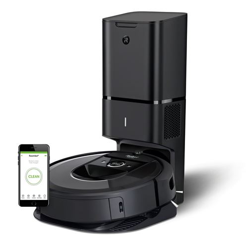 Aspirateur robot Irobot Roomba i7+ avec sa base autovidage CleanBase Noir