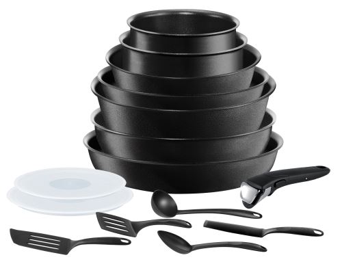 Set de 15 pièces Tefal Induction Ingenio Exception L6749502 Noir