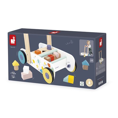 Jeu d'éveil Janod Pure Chariot de marche - vue 1