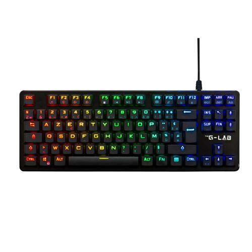 Clavier Mécanique The G-Lab Keyz Platinum TKL – AZERTY, Switchs Rouges, Rétroéclairage RGB - vue 9