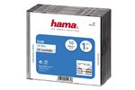 Hama - Boîtier plastique mince pour stockage CD - capacité : 1 CD - noir transparent (pack de 10)