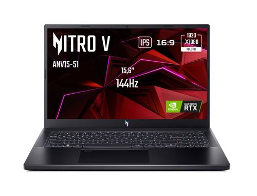 PC Portable Gaming Acer Nitro V 15 ANV15-51-98ST 15,6 144 Hz Intel® Core™ i9 32 Go RAM 1 To SSD Nvidia GeForce RTX 4060 Noir