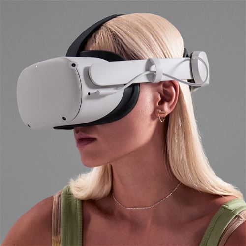Casque VR Meta Quest 2 256 Go + Batterie Additionnelle + Sangle Elite - Occasion Bon état