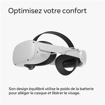 Sangle avec batterie pour Elite Quest 2 Oculus Blanc