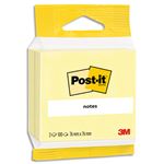 Sachet 2 blocs de 100 feuilles Post-It 7,6 x 7,6 cm Jaune