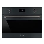 Micro-ondes Gril 45 cm (6 fonctions), 1000 W, 40 litres nets, gril 1500 W abattant, afficheur LCD 01, porte tempérée triple vitre, éclairage halogène, 3 niveaux de cuisson, surface plus sans plateau tournant, verre black eclipse, sécurité enfant