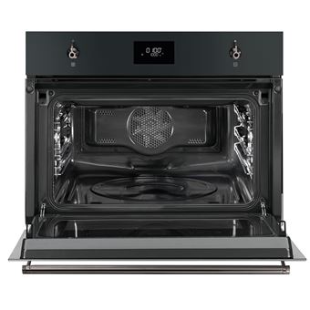 Micro-ondes Gril 45 cm (6 fonctions), 1000 W, 40 litres nets, gril 1500 W abattant, afficheur LCD 01, porte tempérée triple vitre, éclairage halogène, 3 niveaux de cuisson, surface plus sans plateau tournant, verre black eclipse, sécurité enfant