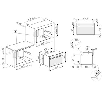Micro-ondes Gril 45 cm (6 fonctions), 1000 W, 40 litres nets, gril 1500 W abattant, afficheur LCD 01, porte tempérée triple vitre, éclairage halogène, 3 niveaux de cuisson, surface plus sans plateau tournant, verre black eclipse, sécurité enfant