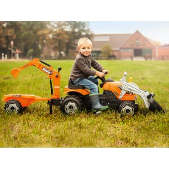 Tracteur Smoby Builder Max avec remorque