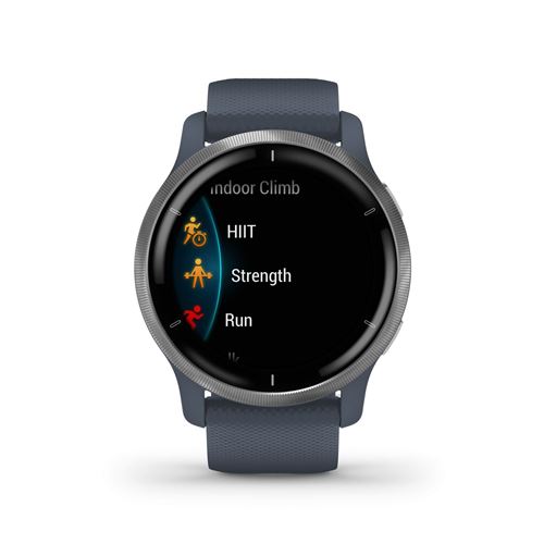 Montre connectée Garmin Collection Venu 2 Argent avec bracelet Bleu