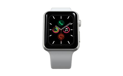 Apple Watch Series 5 GPS, 40mm boîtier aluminium blanc avec Bracelet Blanc Reconditionnée Grade A+