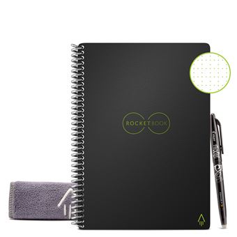Carnet Connecté Réutilisable à l'infini Rocketbook Core Executive 15.2 cm x 22.4 cm A5 Noir