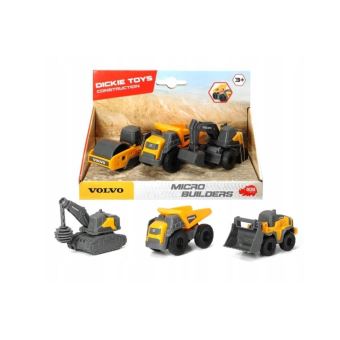 Coffret 3 véhicules de construction Dickie Toys Volvo Modèle aléatoire