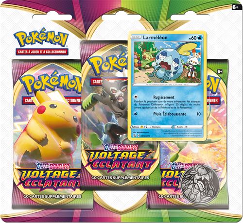 Pack 3 boosters Pokémon Epée et Bouclier 4 Modèle aléatoire