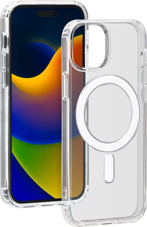 Coque iPhone 15 Plus Compatible MagSafe Hybride Transparente Bigben