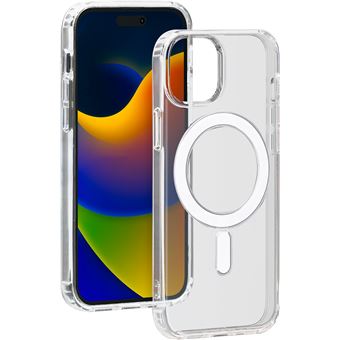 Coque hybride en silicone BigBen Connected Magsafe pour iPhone 15 Plus Transparent