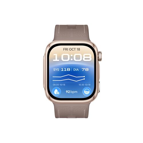 Montre connectée Huawei Watch D3 Bluetooth Doré avec bracelet cuir composite Sable
