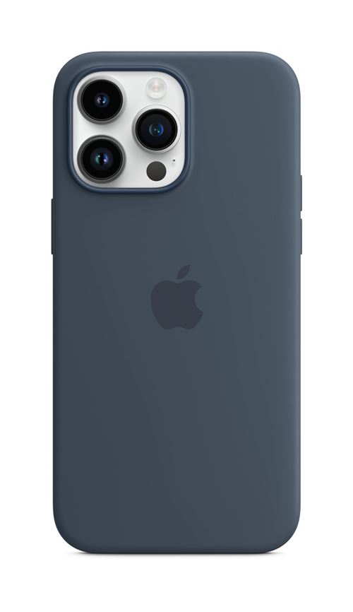 Coque en silicone avec MagSafe pour Apple iPhone 14 Pro Max Bleu orage