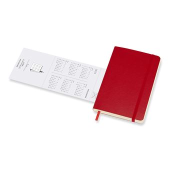 Agenda scolaire semainier Moleskine Pocket Couverture souple 2021-2022 Rouge