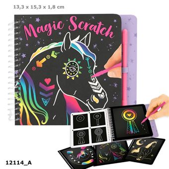 Kit Grattage Art MelliEX - 2 Livres Papier Noir + 4 Stylets + 4 Gabarits