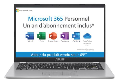 Pc Ultra-Portable Asus Vivobook E410Ma-Ek1805Ws 14" Intel Pentium 4 Go Ram 128 Go Emmc Argent