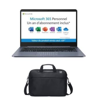 PC Ultra-Portable Asus E406MA-BV901TS 14" Intel Celeron 4 Go RAM 64 Go SSD avec Numpad Gris + sacoche + Microsoft 365 Personnel 1 an préinstallé