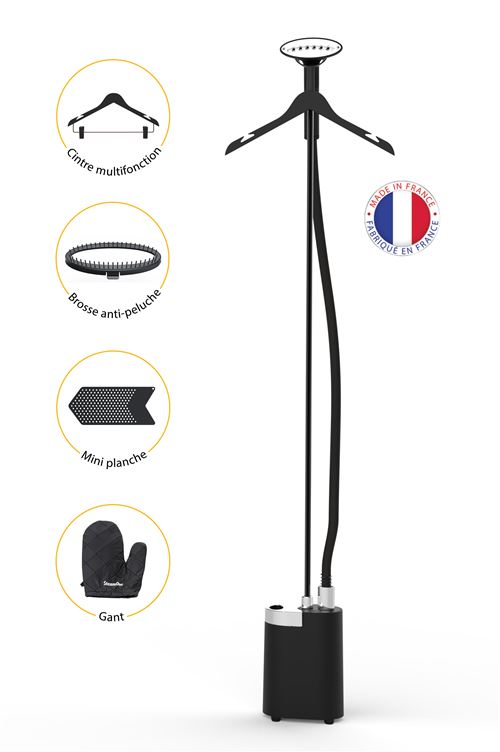 Steamone - Défroisseur Vapeur Vertical Minilys Plus - Ne Repassez Plus, Défroissez - Pour Tous Tissus, Tous Vêtements - Super Compact, Maxi Puissant - 1900w - 4 Accessoires - Fabriqué En France