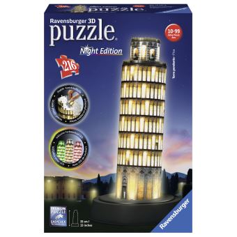Puzzle 3D Ravensburger Tour de Pise illuminée 216 pièces - Puzzle