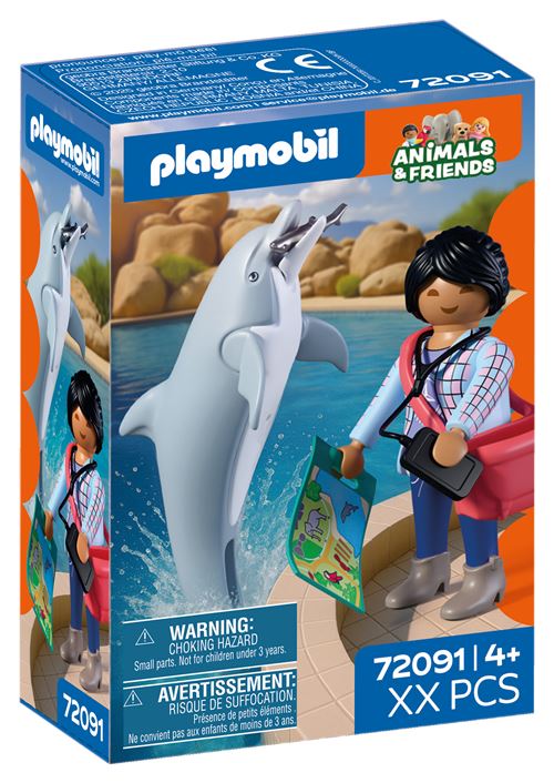 Playmobil Animaux et amis 72091 Zoo : dauphin et visiteuse - vue 8