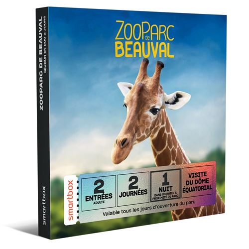 Coffret cadeau SmartBox ZooParc de Beauval 2 tickets pour 2 journée et 1 nuit