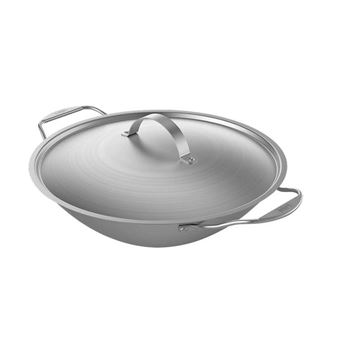 Wok En Argile Antiadhésif Avec Panier Vapeur - Marmite Multifonction Micro-onde Et Cuisson Vapeur - Compatible Tous Feux
