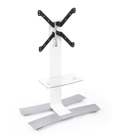 Pied TV à roulettes avec tablette Erard Will 1050L Blanc
