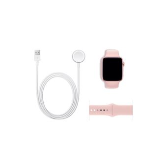 Apple Watch Series 5, 44mm boîtier aluminium Or-rose avec Bracelet Sport Rose Reconditionné par Renewd