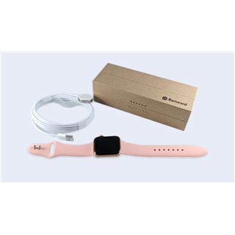 Apple Watch Series 5, 44mm boîtier aluminium Or-rose avec Bracelet Sport Rose Reconditionné par Renewd