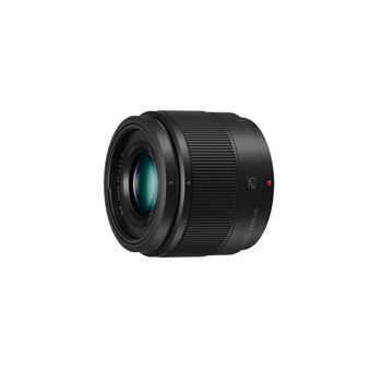 Kit accessoires pour Lumix Micro 4/3 : Objectif à focale fixe Lumix 25 mm F1.7 + Micro Vidéomicro 2 Noir et Rouge
