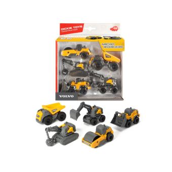 Coffret 5 véhicules de chantier Dickie Toys Volvo - 1